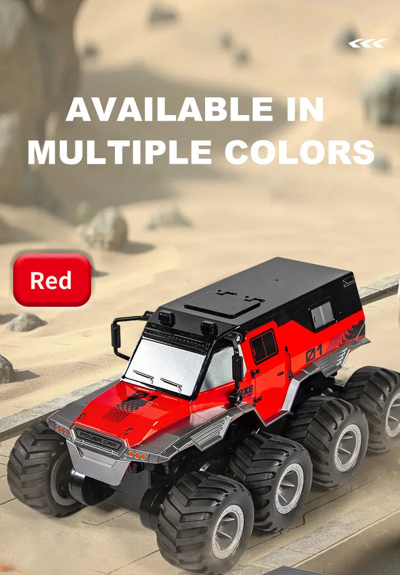 JJRC 8x8 2.4G Remote Control Car 8wd Off-road Amphibious Stunt Vehicle 8-Wheel Speed Racing Truck Waterproof Crawler Toys