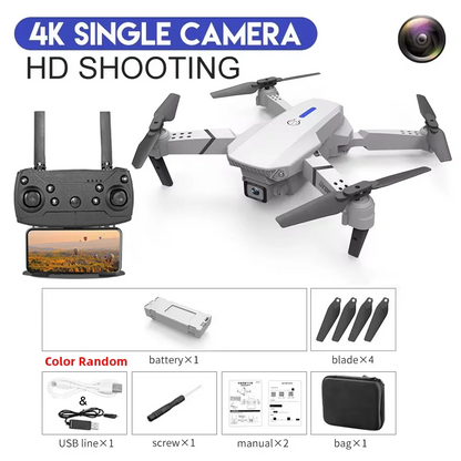 2025 New E88 Pro WIFI FPV Drone - 4K/1080P Dual Camera,Wide-Angle HD, Altitude Hold, Foldable Quadcopter, RC Helicopter Toy Gift