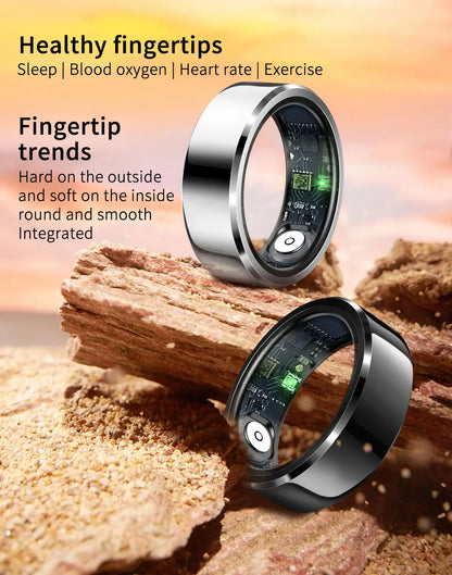 Couple Xiaomi Smart Ring, Bluetooth Sync,Sleep&Heart Rate Tracker, 5ATM Waterproof, Compatible iOS/Android, Men&Women Smart Ring