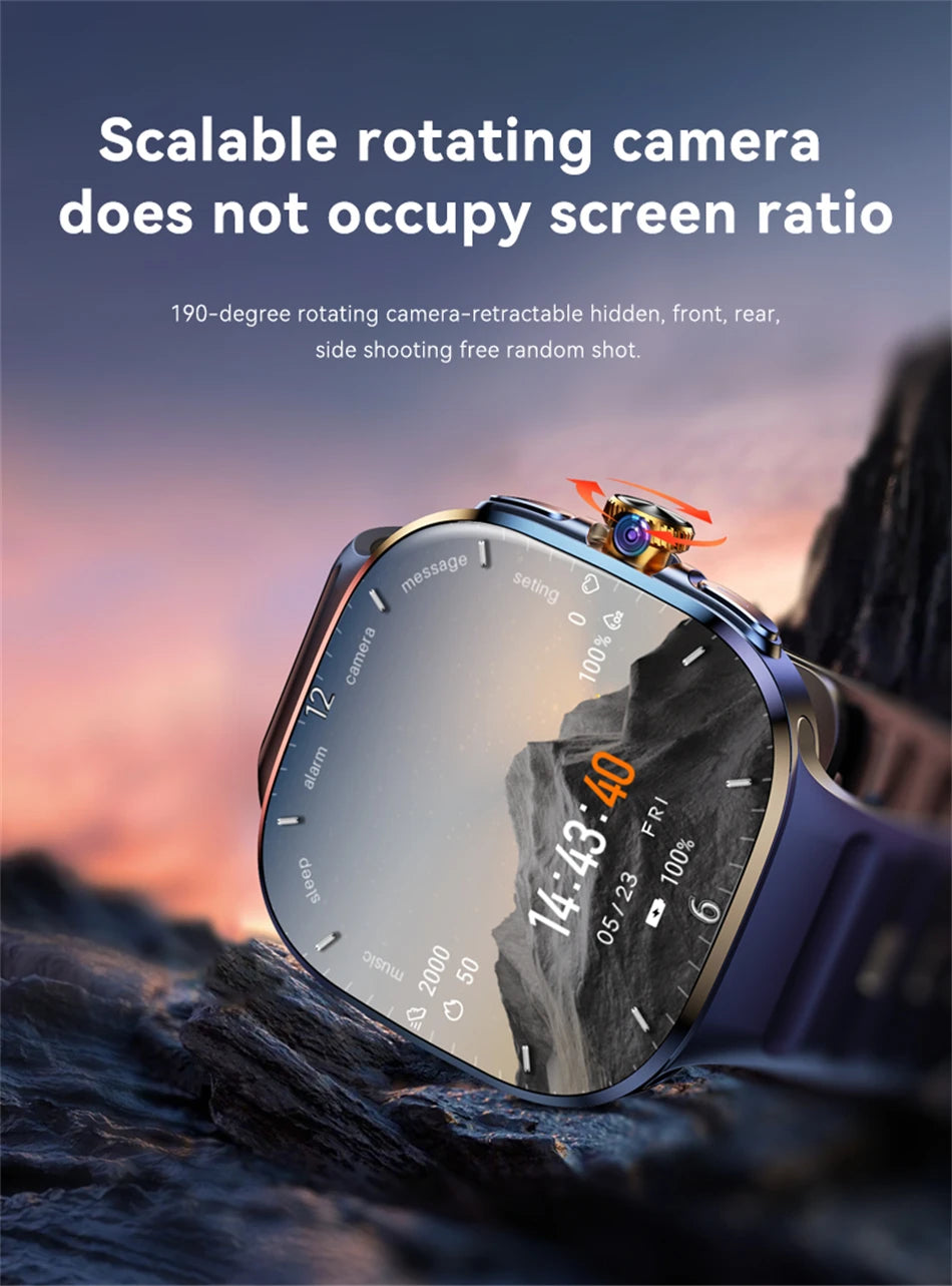 5G/4G Full Network Smart Watch 2.40 inch Big Screen HD Video Call 8GB+128GB RAM 2100mAh Google Play WIFI GPS Sim Card Smartwatch