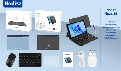 10.1'' Tablet Npad15 Android14.0 1280*800 HD Display 12GB RAM 512GB ROM 7000mAh Battery  MTK6737 Octa-Core 2.4G+5G WIFI6 Tablets