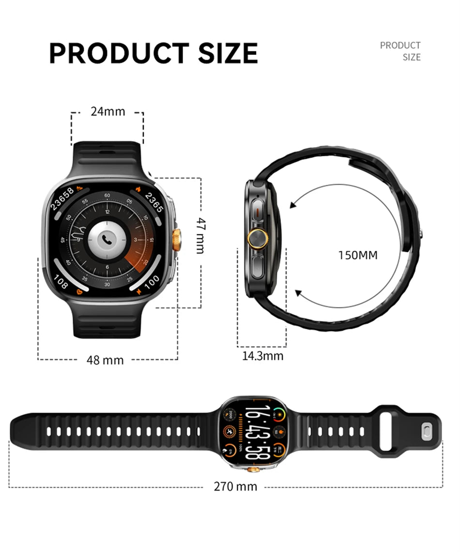 5G/4G Full Network Smart Watch 2.40 inch Big Screen HD Video Call 8GB+128GB RAM 2100mAh Google Play WIFI GPS Sim Card Smartwatch
