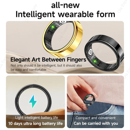 R09 Smart Ring 2025 Gesture control Sleep Health Monitor Bluetooth Rings IP68 Waterproof Sports Modes Smartring Men Women gifts