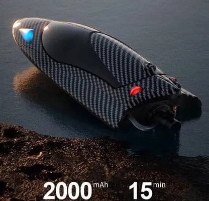 Remote Control Off-Road Boat Model Eddy Current Jet high-Speed Remote Control Speedboat 15-20km/hH156 with Lights Off-Road Speed