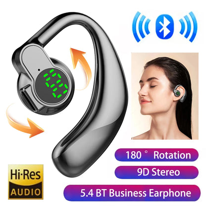‌Open-Ear Wireless Earphones Bluetooth 5.4 -Bone Conduction ENC Noise Cancelling with LED Display for Sports/Driving/Gaming ‌