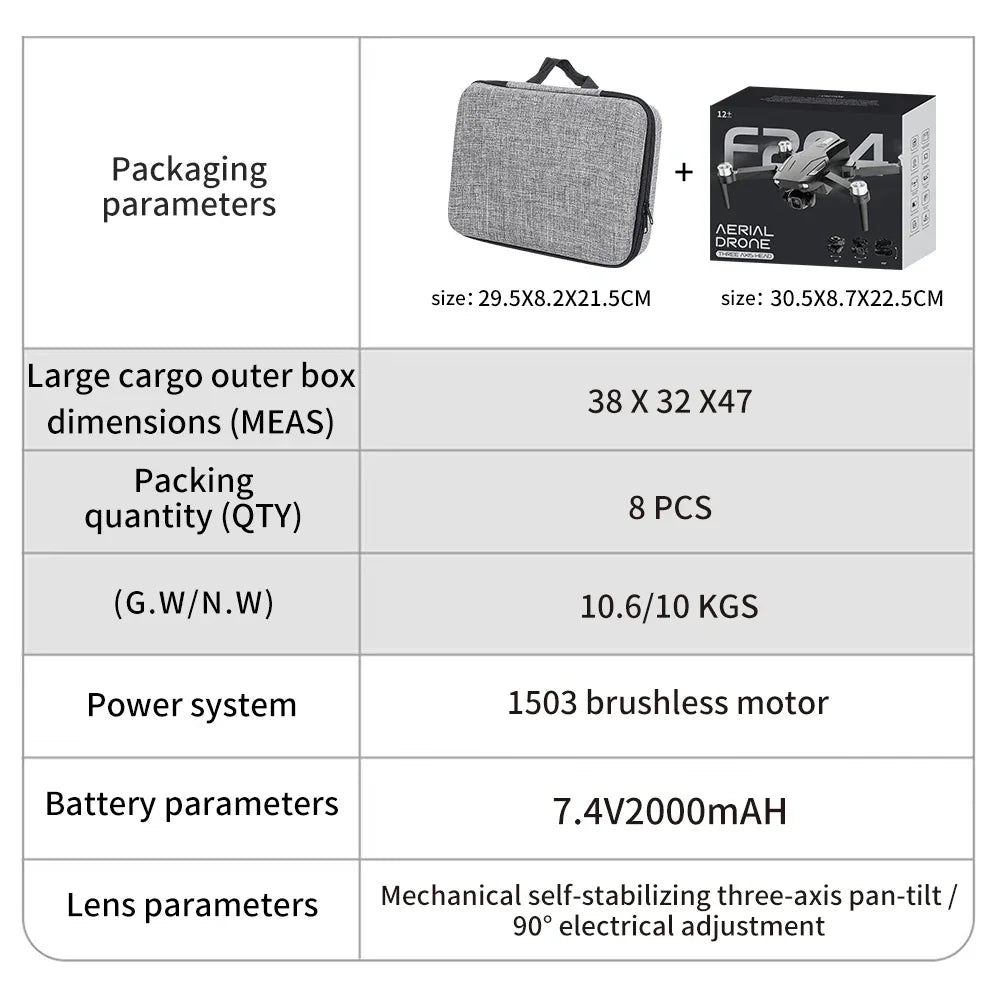 F204 New Original Upgrated RC Drone with 8k professional HD camera 5G WiFi Brushless laser barrier avoidance Folding quadcopter