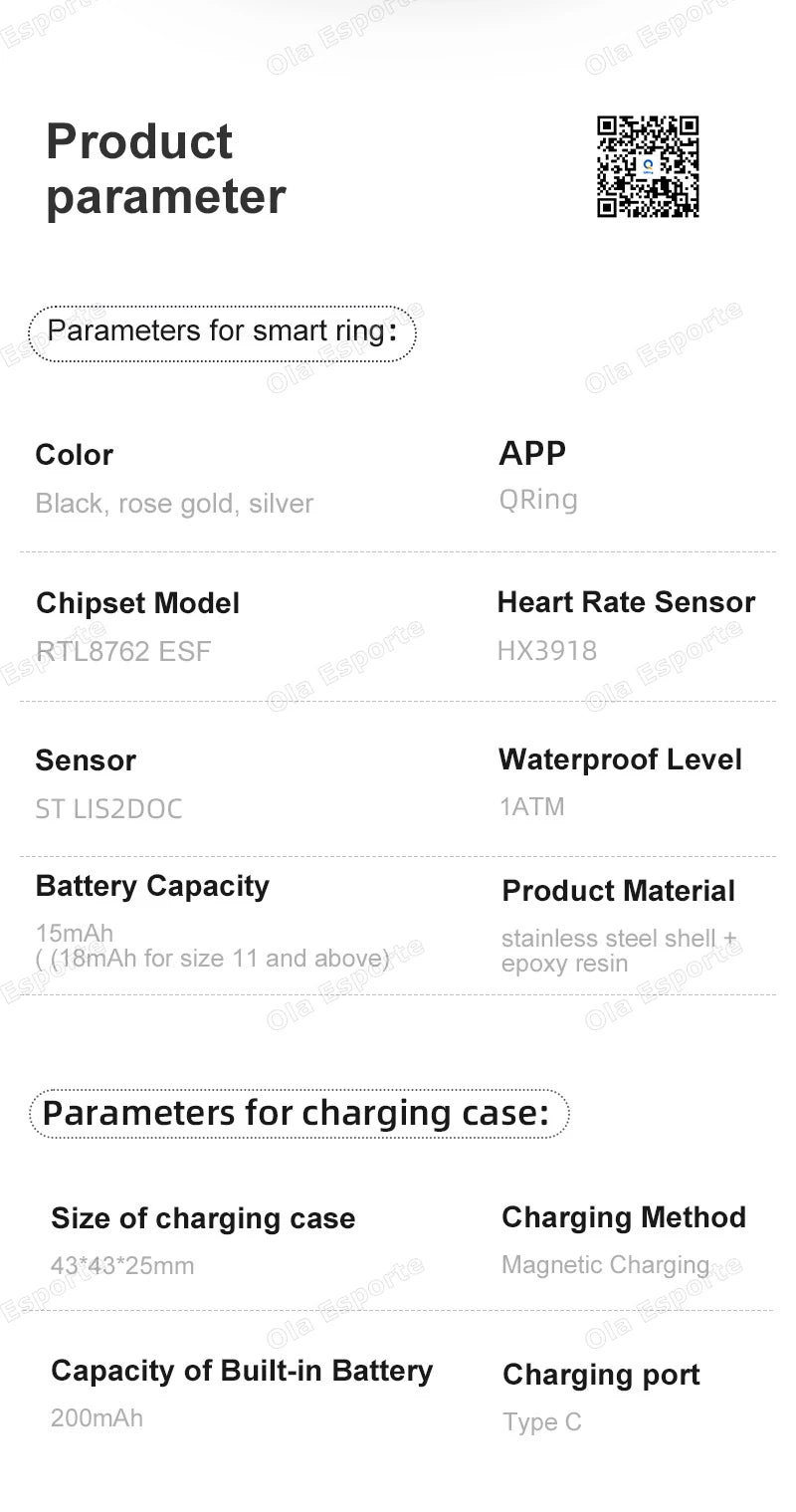 Smart Ring Men Women LED Display Screen Heart Rate Health Monitor Waterproof  Sport Modes rings Scroll through tiktok