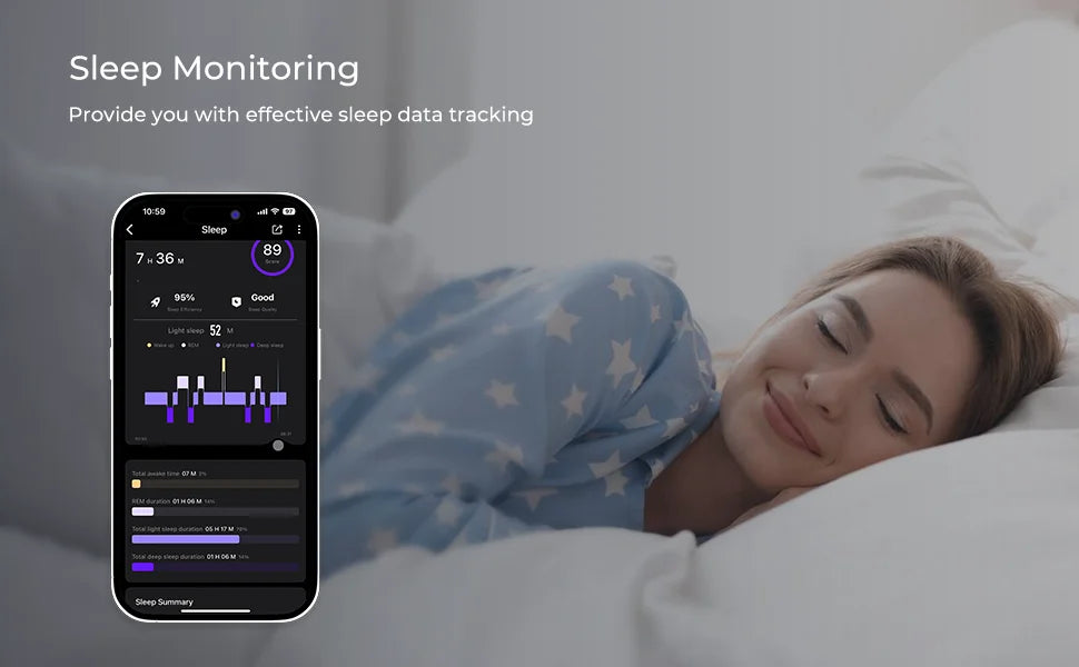 Smart Rings Bluetooth Gesture Swipe Control Sleep Heart Rate Oxygen Monitoring Multi Sports Modes Waterproof Women Health Ring