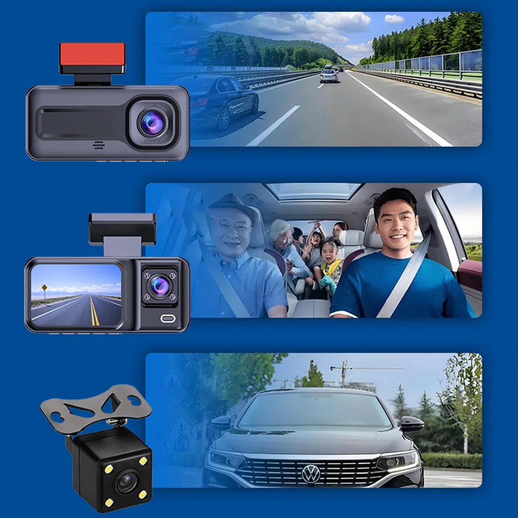 Dash Cam for Cars Camera Black Box 3 Channel /2 Channel  1080P Video Recorder Rear View Camera for Vehicle Car DVR car accessory