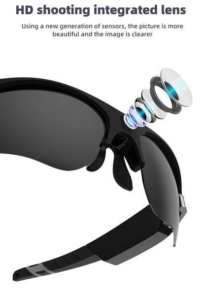 FHD Sports Video Recorder Glasses Mini Action Camera Portable Smart Cam Sunglasses Wearable Bodycam  Driving Bike Riding Outdoor
