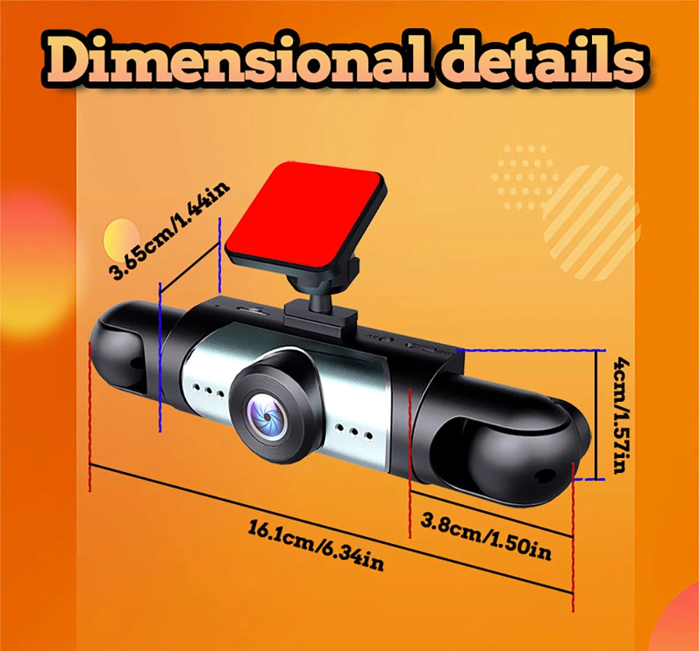 Dash Cam for Car 3/4 Channels Video Recorder 1080P Car DVR  Front inside Rotatable and Rear View Night Vision Car accessory