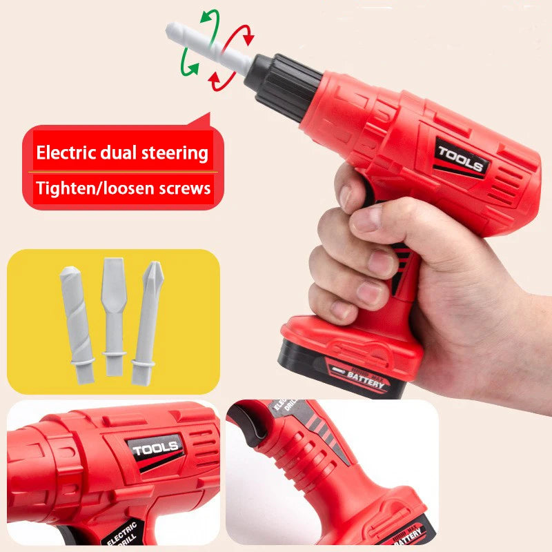 Maintenance Tools Engineer Simulation Children's ToolboX Pretend Toy Electric Drill Screwdriver Tool Kit Play Box Set For Kids