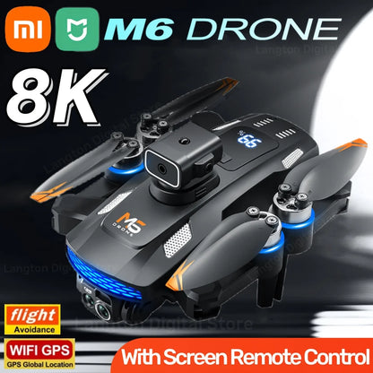 Xiaomi M6 Drone 8K Professional Aerial HD Camera 5G WIFI Intelligent Obstacle Avoidance With Screen Remote Control Drone Toys
