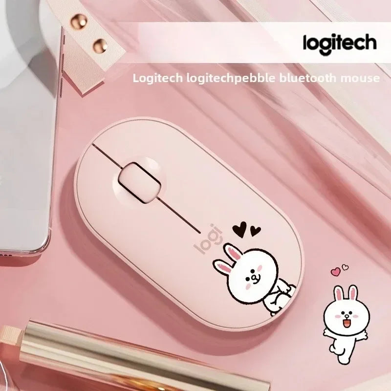Logitech M350 Bear&Rabbit Wireless Mouse Cute Design Multiple Color Options Ergonomic Design Reduces Hand Fatigue