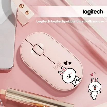 Logitech M350 Bear&Rabbit Wireless Mouse Cute Design Multiple Color Options Ergonomic Design Reduces Hand Fatigue