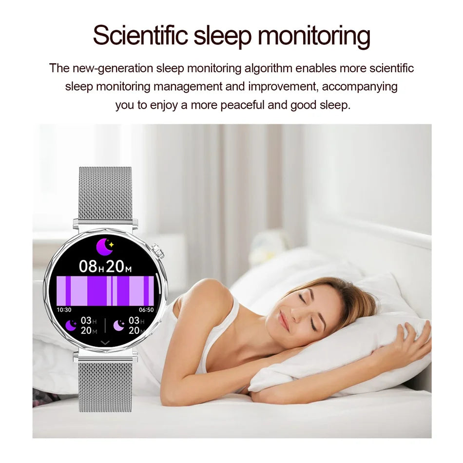 Fashion Women Bluetooth Call Smart Watch Watch AMOLED HD Screen Health Monitoring Waterproof Smartwatches 2025 New Android IOS