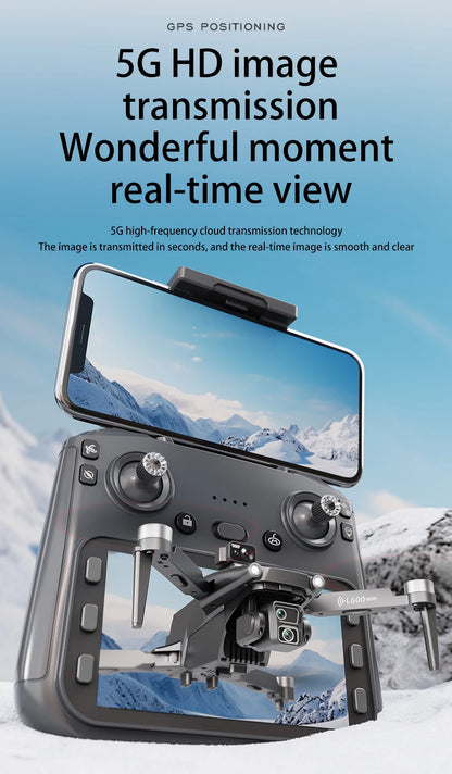 L600-1 Pro MAX GPS Drone 4K Professional HD Dual Camera With Screen 5G WIFI 360°Obstacle Avoidance Brushless Rc Quadcopter Drone