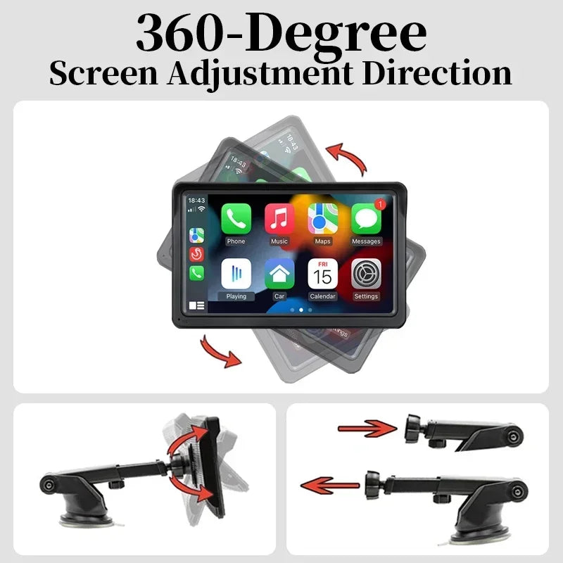 Wireless CarPlay Android Auto Car Radio Multimedia Video Player 7" Touch Screen With AUX