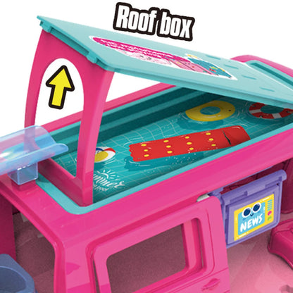 Youngsters's Playhouse Picnic Car Fashion Doll Bus Toy Set Multifunctional Outdoor RV Sports Car Birthday Christmas Gift