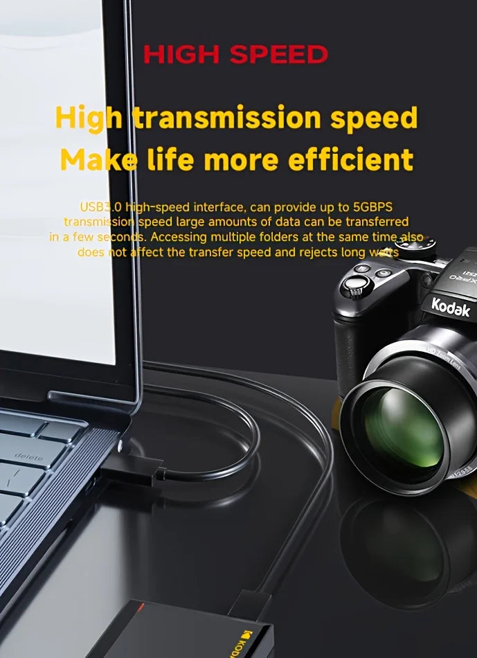 KODAK, P190, Portable HDD mechanical mobile disk, 500GB/1Tb/2Tb, portable gaming hard drive storage, suitable for PC, electronic