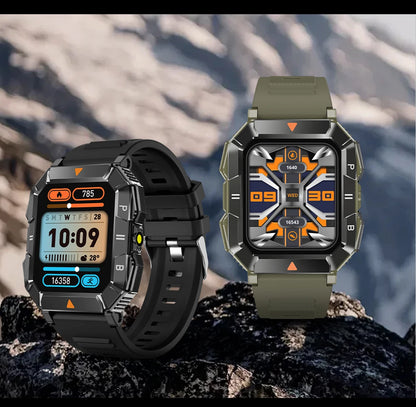 New Outdoor Rugged Military GPS Sports Track Smartｗatches Men's Waterproof Bluetooth Call Voice Assistant Heart Rate Smart Watch