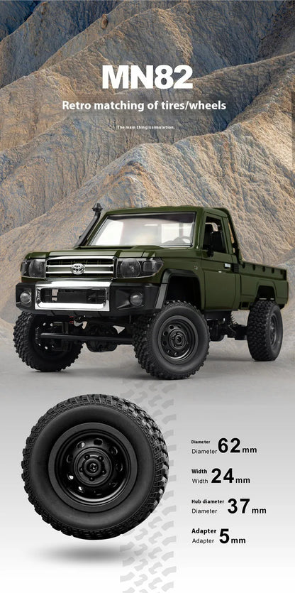 MN MODEL RC 1:12 4x4 Jungle Diving Car Climbing Off-road Wading Vehicle Rock Crawler Shovel Tool Box Truck Toy for Adult Gift