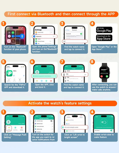 Smart watch for android phone.1.44 inch color screen full touch bluetooth call smart watch magnetic charging