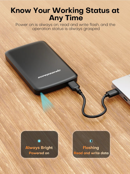 Supersonic Portable Hard Drive PHDD USB 3.0 1TB 500G 2.5 Inch External SSD Hard Disk For Laptop Computer Smart TV PS4