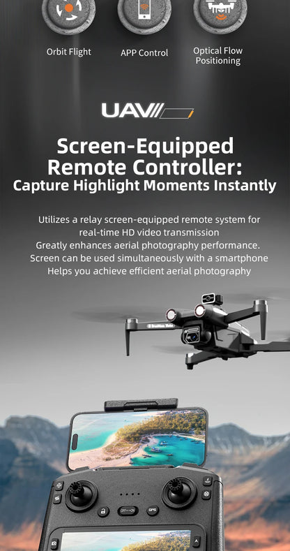 JJRC X28 Pro GPS Drone 4K Professional HD Dual Camera With Screen 5G WIFI 360° Obstacle Avoidance Brushless Rc Quadcopter Drone