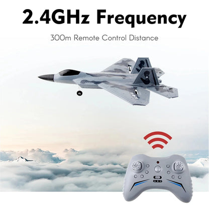 Foam RC Aircraft F22 Fighter Raptor Series FX-822 With Light 2.4Ghz 2CH Foam Drone Ready To Fly Airplane Toy Boy
