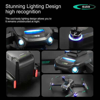 S159 GPS Drone Professional 360° Obstacle Avoidance Brushless 8K HD Dual Camera With Screen 5G WIFI FPV Dron Foldable Quadcopter