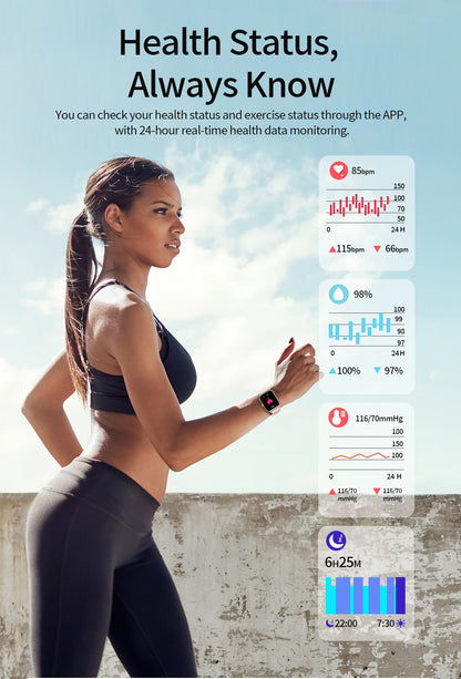 Fashion Smart Watch Men Women 1.85” HD Screen Custom Watch Face Health Monitor Women’s Watch Bluetooth Call Sports Smartwatches