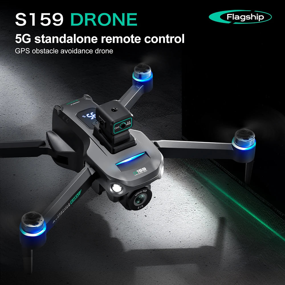 S159 GPS Drone Professional 360° Obstacle Avoidance Brushless 8K HD Dual Camera With Screen 5G WIFI FPV Dron Foldable Quadcopter