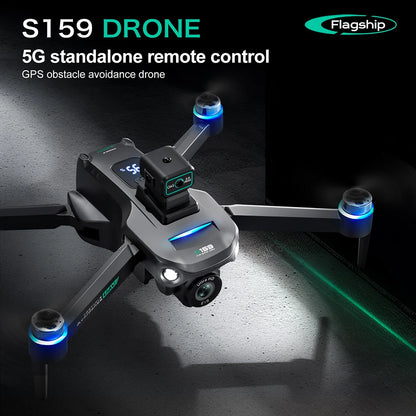 S159 GPS Drone Professional 360° Obstacle Avoidance Brushless 8K HD Dual Camera With Screen 5G WIFI FPV Dron Foldable Quadcopter