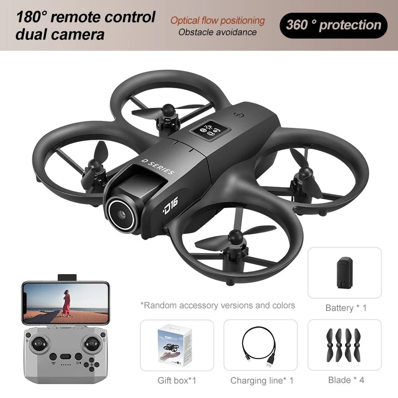 For Xiaomi D16 Mini Drone 8K HD Dual Camera Profesional 180° Electric Adjustable GPS Positioning Obstacle avoidance Bushless UA