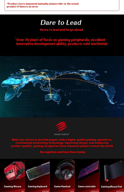 MeiJiaLion RAT6+ Wired Mechanical Gaming Mouse With Weight RGB Computer Esports Mouse Controller Black And White For Gamers