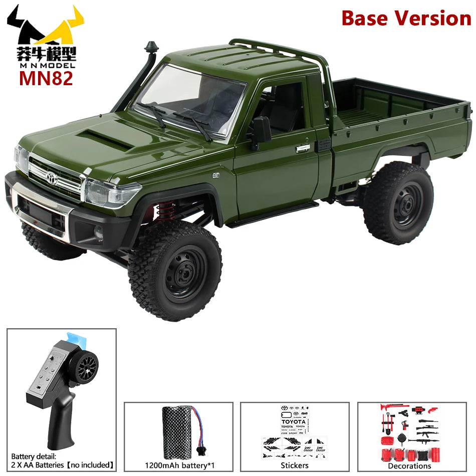 MN MODEL RC 1:12 4x4 Jungle Diving Car Climbing Off-road Wading Vehicle Rock Crawler Shovel Tool Box Truck Toy for Adult Gift