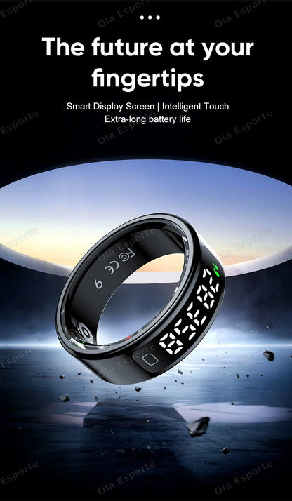 Smart Ring Men Women LED Display Screen Heart Rate Health Monitor Waterproof  Sport Modes rings Scroll through tiktok