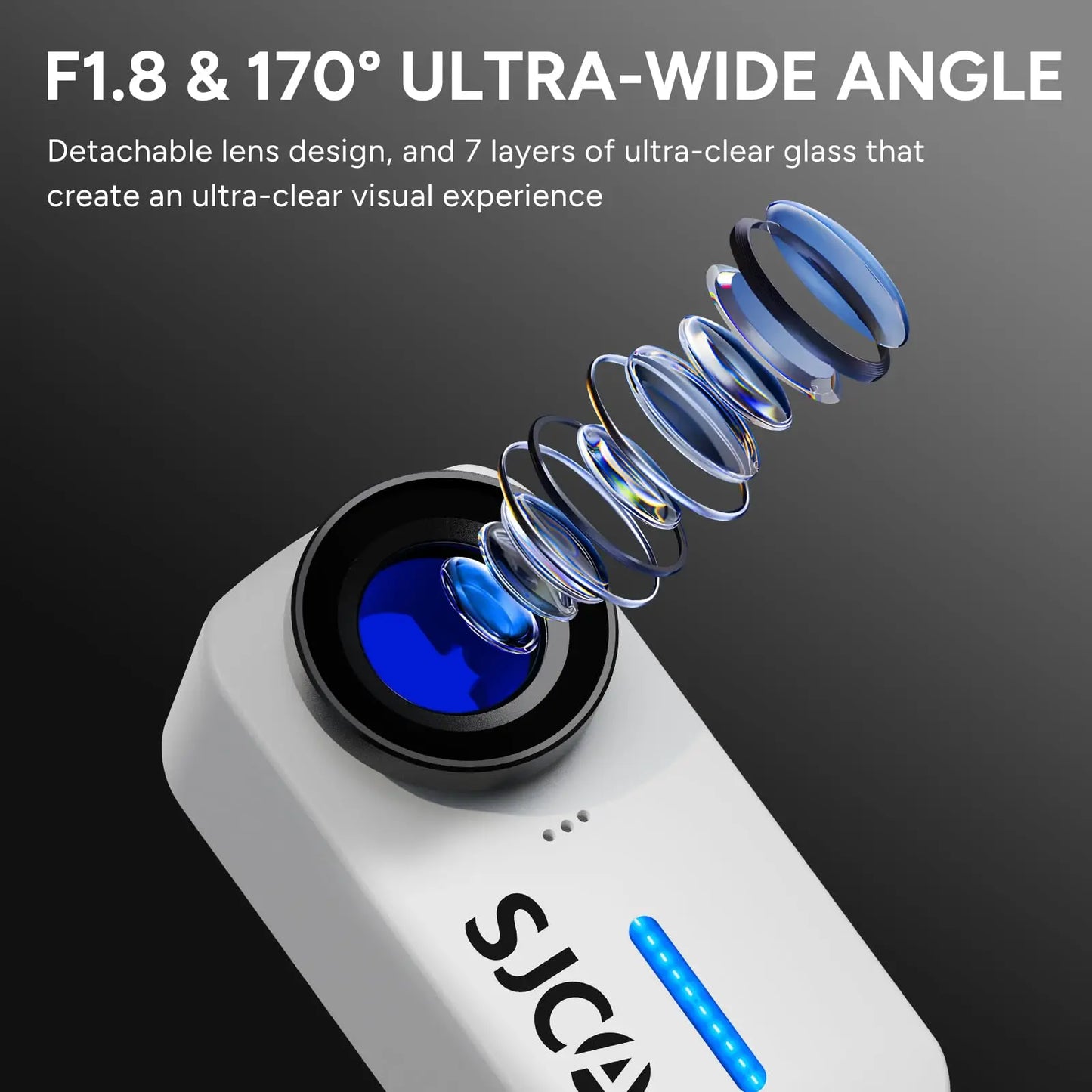SJCAM C110+ Magnetic Combo Action Camera，4K 30FPS WiFi Sports Camera IP65 Waterproof with 200Min Battery