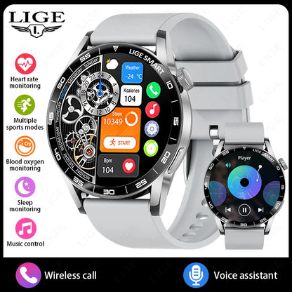 LIGE 2025 New Fashion Smart Watch Men HD Screen Sport Fitness Heart Rate Monitor Bluetooth Call IP68 Waterproof Smartwatch Women