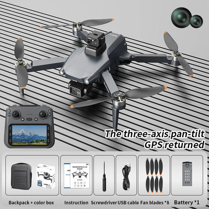 New L600-1 PRO MAX GPS Drone 5KM 4K Professional HD Dual Camera 360° Laser Obstacle Avoidance Brushless Quadcopter Toy Gift