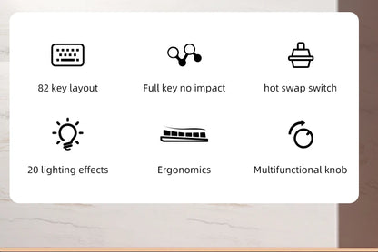 75% Mechanical Keyboard Wired with Media Knob, APAYADO Black Gaming Keyboard,Hot-Swap,ABS Cap Transparent Character Backlighting