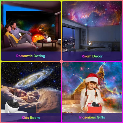 Galaxy Projector for Bedroom HD Image Star Projector Galaxy Light Adjustable Knob 13 Film Discs Planetarium Projector for Kids