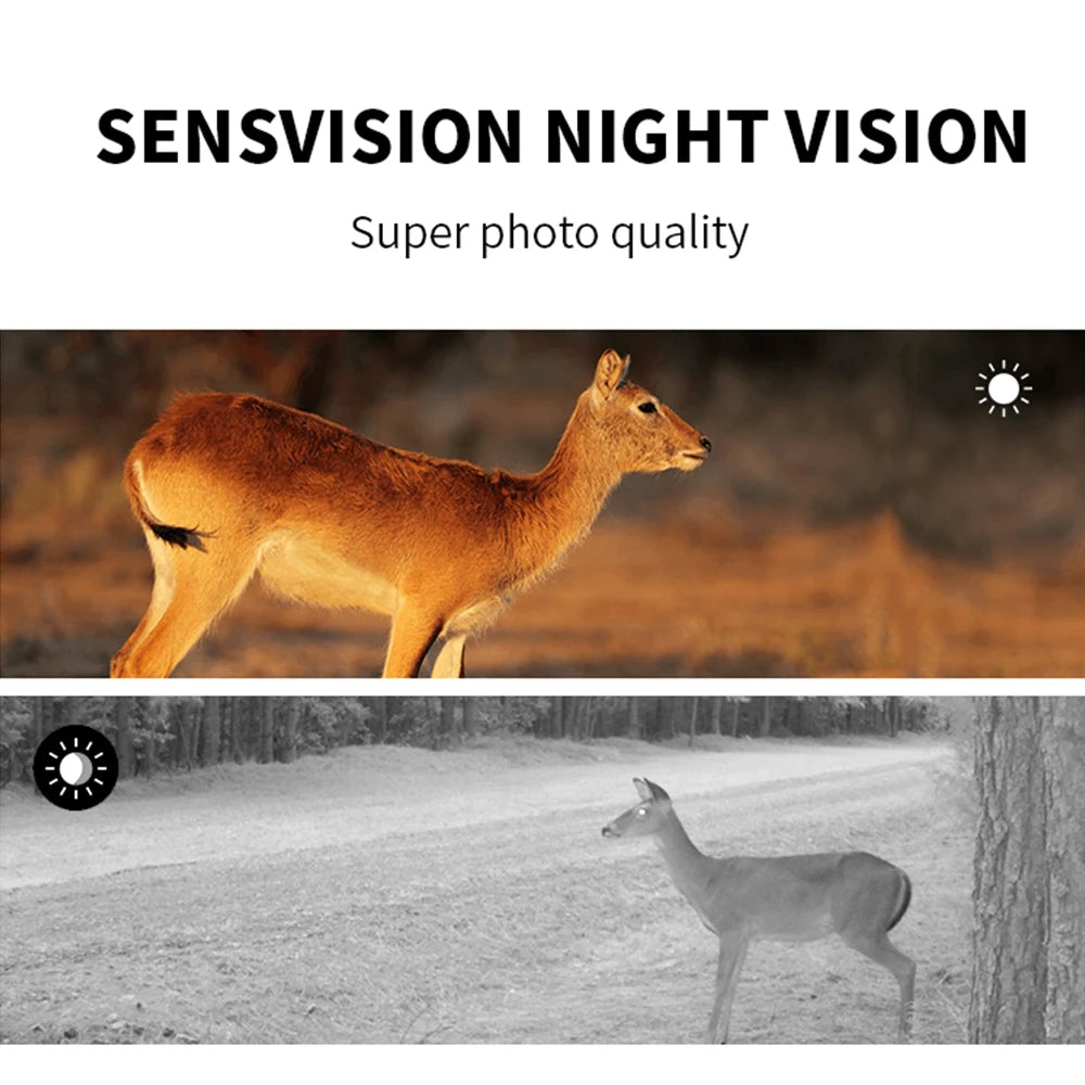 Wildlife Camera Solar Energy Trail Cam 4K with 1080P Night Vision Waterproof BT WiFi APP 16MP Game Camera with Motion Activation