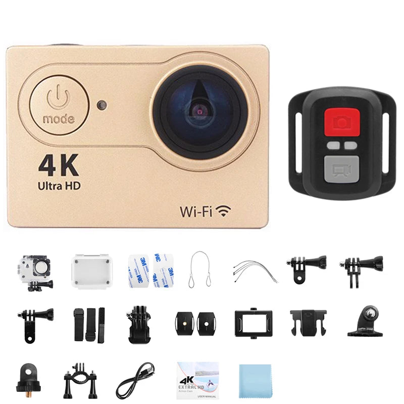 Ultra HD 4K Action Camera 1080P/30FPS 2.0 inch Screen WiFi Remote Control Mini Cameras Waterproof DV Helmet Go Sport Camera Pro