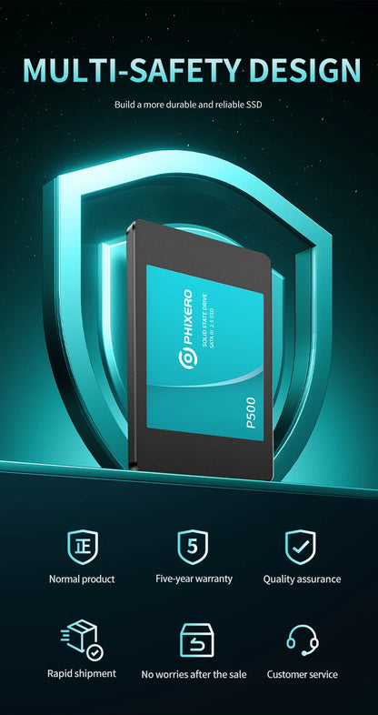 PHIXERO SSD HDD 2.5 Hard Disk SSD 1TB 2TB 512GB 128GB 256GB HD SATA 4TB Disk solid state drive Internal Hard Drive for Laptop PC
