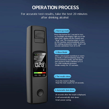 Xiaomi Alcohol Detector Portable Professional High Sensitivity Type-c Charging Breathalyzer Drunk Driving Car Electronic Tool