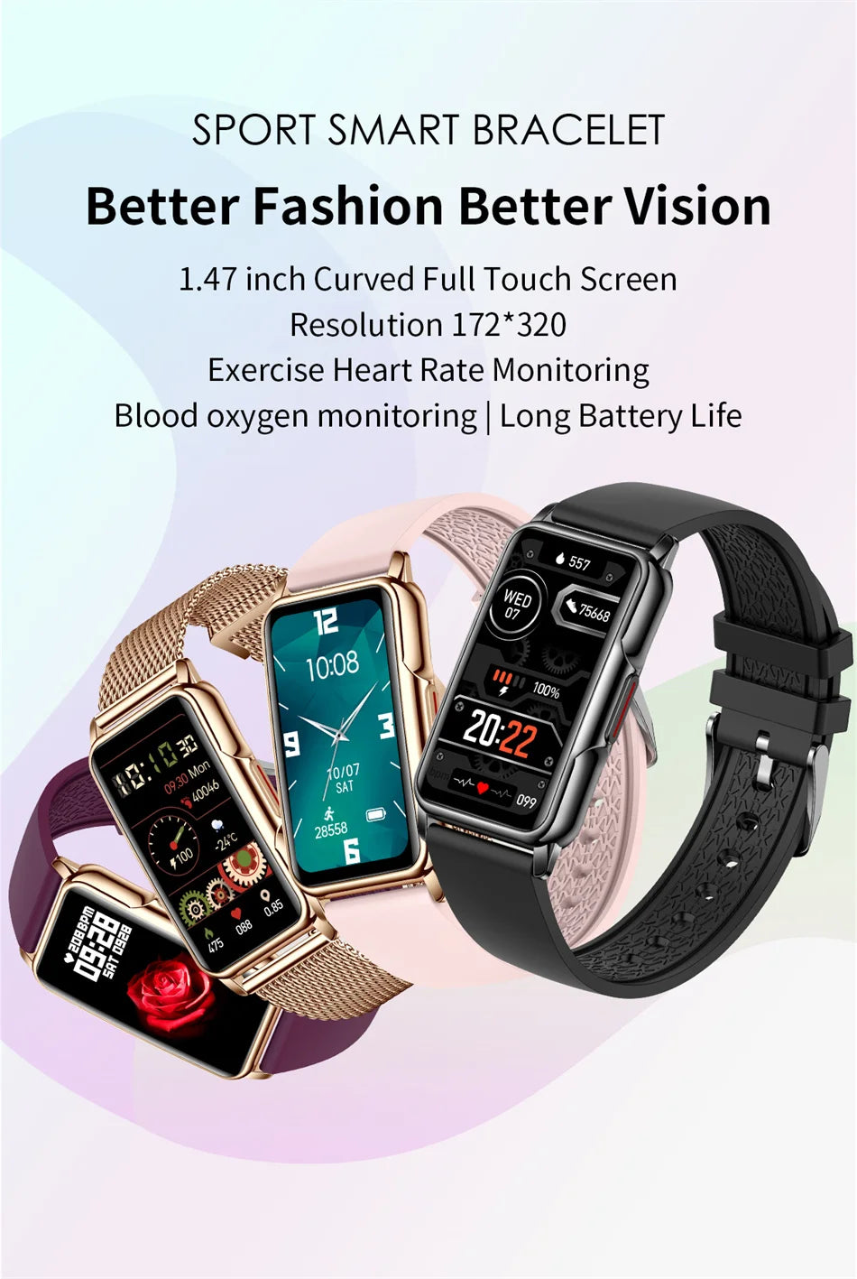 2024 New Sports Smart Watch Men Women 1.47-inch Full Touch GPS Fitness Tracker IP67 Waterproof Smartwatch For Android IOS Phone