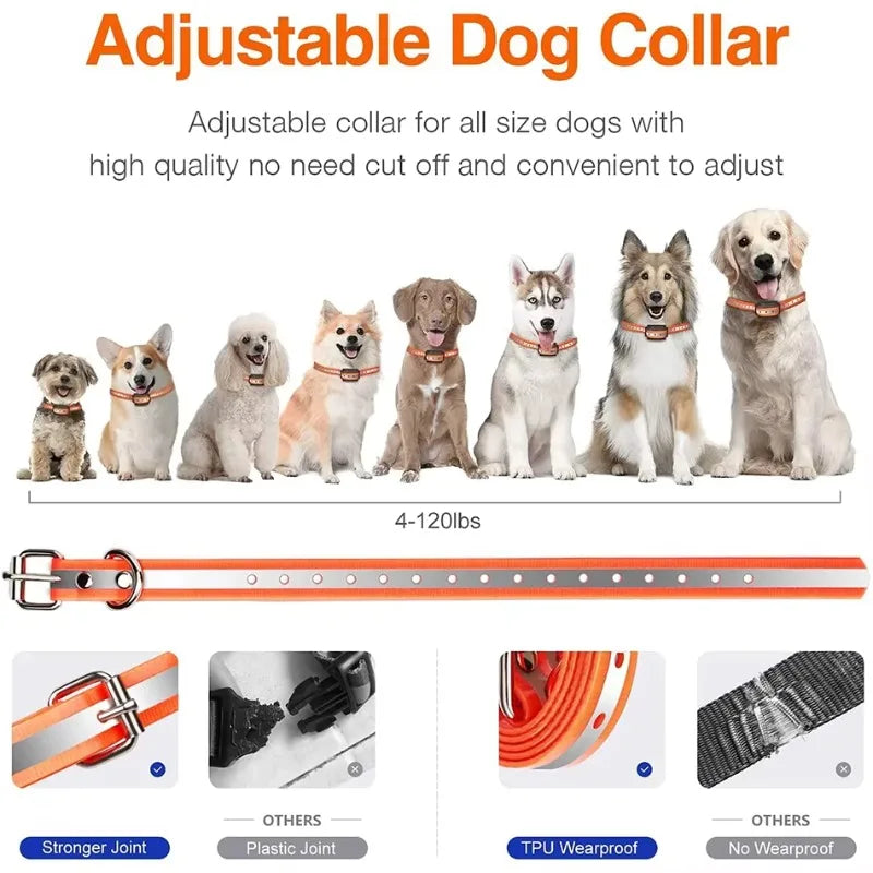 1000m Electric Dog Training Collar with Remote Control Waterproof Rechargeable Pet Dog Bark Stop Shock Collar Electric Shocker