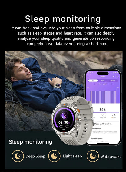 Built-in GPS Positioning Smart Watch Men 1.46 Inch HD Screen Compass 100+ Sport Mode 30M Waterproof Bluetooth Call Smartwatch